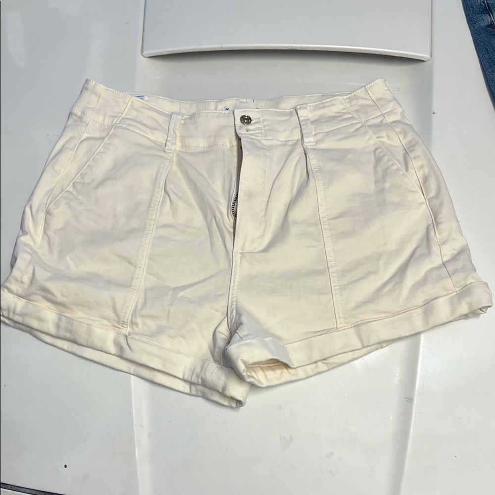 PAIGE High Waist Cream Shorts